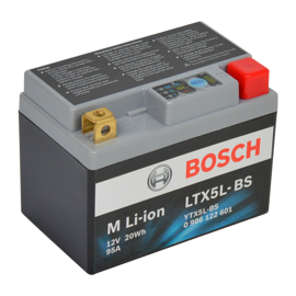 Bosch MC litiumbatteri LTX5L-BS 12 volt 2Ah +pol till höger